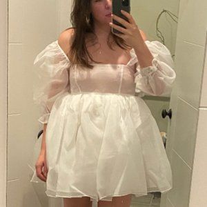 SELKIE PUFF DRESS - IVORY
